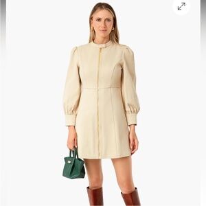 Elegant Cream Long Sleeve Dress